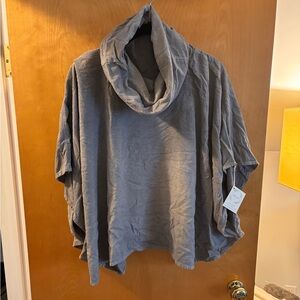 Earthencolor handmade cowl neck short tunic top silk NWT